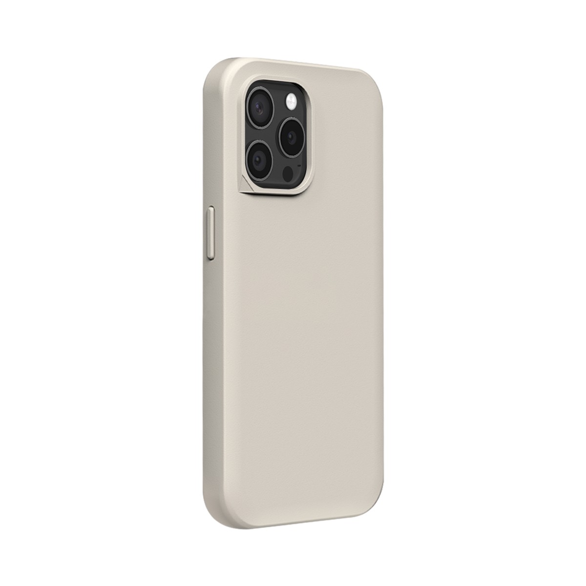Coque iPhone 15 Pro beige SolidX flexible avec coins renforcés