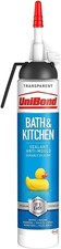 UniBond Mould Resistant Bath & Kitchen Silicone Sealant Transparent, 208g