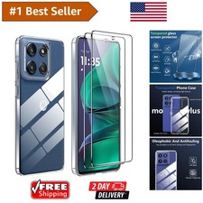 9H Hardness HD Clear Screen Protector 2-Pack with Case for Moto G Stylus 2025