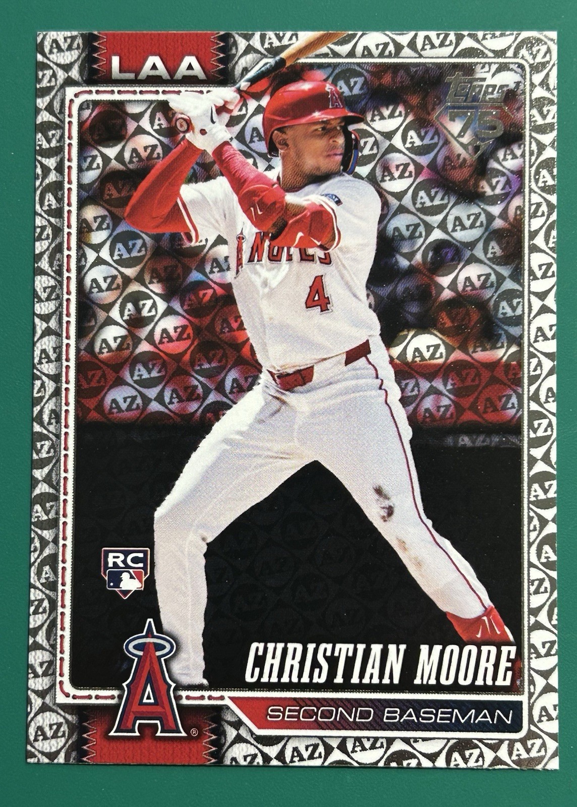2026 Topps Series 1 CHRISTIAN MOORE Spring Training Foil Rookie Card #147 Angels