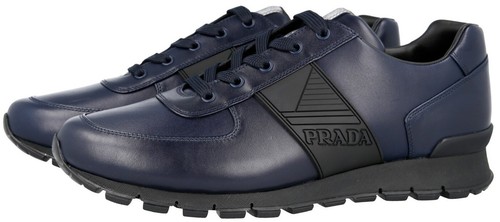 PRADA Knit Sneakers 2018 Navy Azzurro Logo Men's Luxury Designer