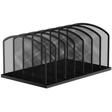 Desk File Organizer 7 Sections Upright Mesh File Sorter Organizer for Desk, Offi