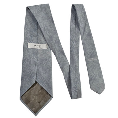 Armani Collezioni Mens Necktie Lt Blue Silk Swirl Pattern Woven Designer Classic