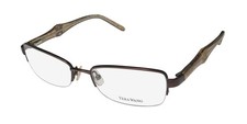 NEW VERA WANG V327 EYEWEAR BROWN METAL  PLASTIC WOMENS RECTANGULAR BR HALF-RIM