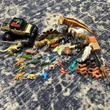 Huge Toy Dinosaur  Animal Lot Safari Ltd Toobs Horses Jurassic World Vehicle