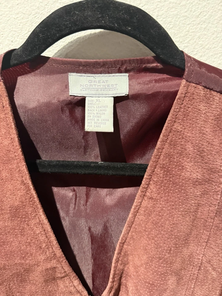 Chaleco De Colección The Great Northwest Gamuza Cuero XL Suroeste Años 90 Boho Hippie Foto 3 de 4