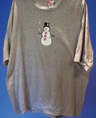 Vintage 2000 Target Store Christmas Snowman Employee Staff T-Shirt Men's XL Grey