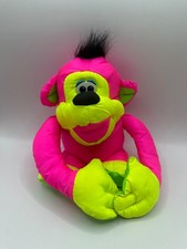 Vintage 1994 Fisher Price Pink Nylon Chattering Chimp Puffalump Sound Works