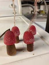 mushroom christmas ornaments vintage. There  s red, blue, yellow, purple and gree