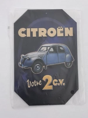 Plaque Métal léger 10 X 15 Cm Citroën Votre 2cv Bleu Deudeuch Deux Chevaux Atlas - Photo 1/4
