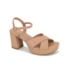 Women's Kenneth Cole Reaction Reeva Criss-Cross Platform Sandals Nude