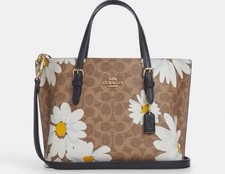 NWT COACH Women s Mollie Tote 25 In Signature Leather With Floral Print CZ592