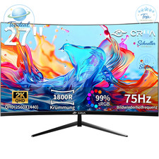 27 Zoll QHD Monitor 2560x1440 75Hz HDMI DP Wandmontage Eye Care PC-Büromonitor