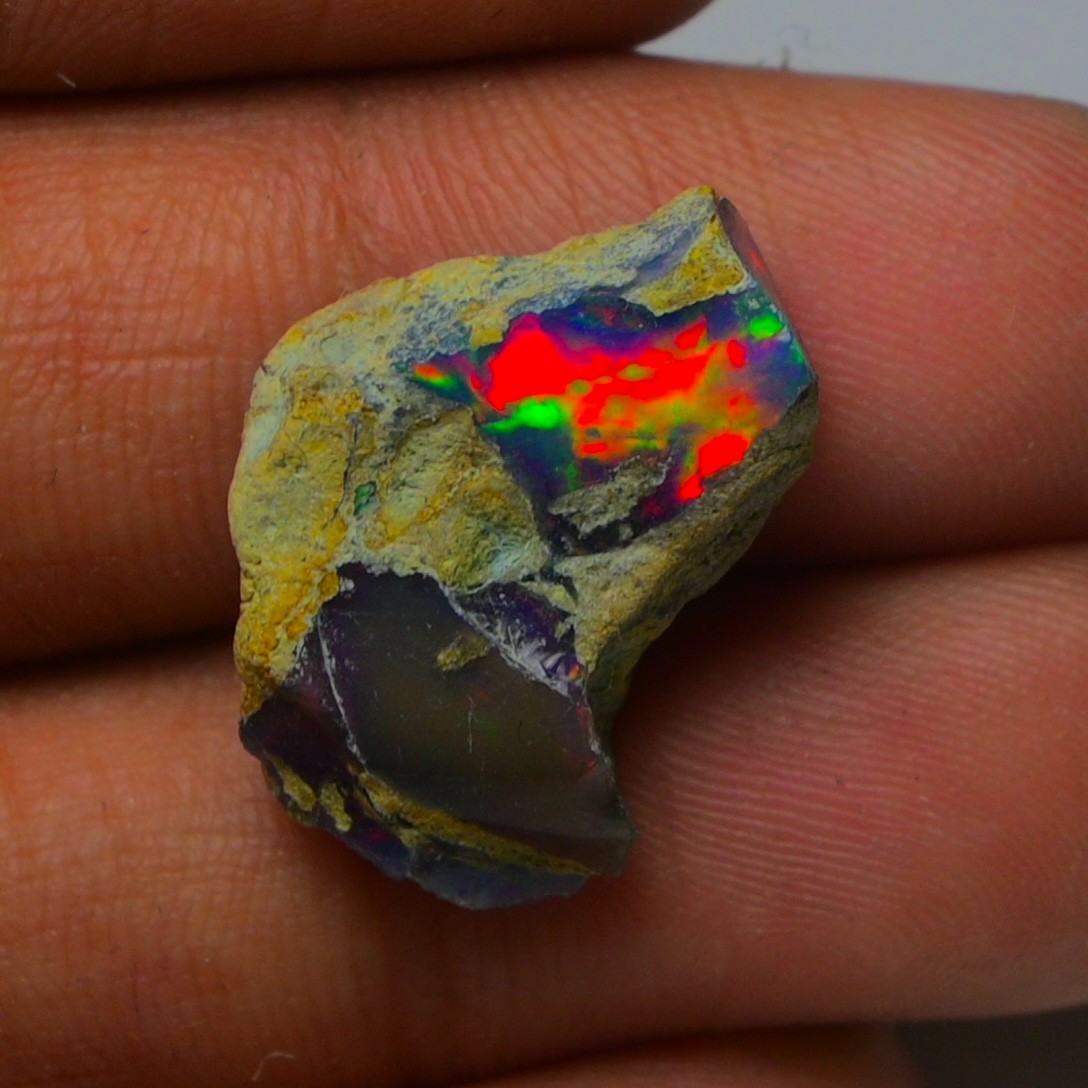 Blue Opal Rough 7.85  Carats, Smoked Ethiopian Welo Opal Rough, Fire Opal Rough