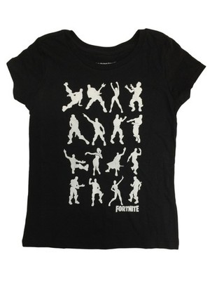Girls Fortnite Celebration Dance Moves The Floss Black Short Sleeve Shirt XL