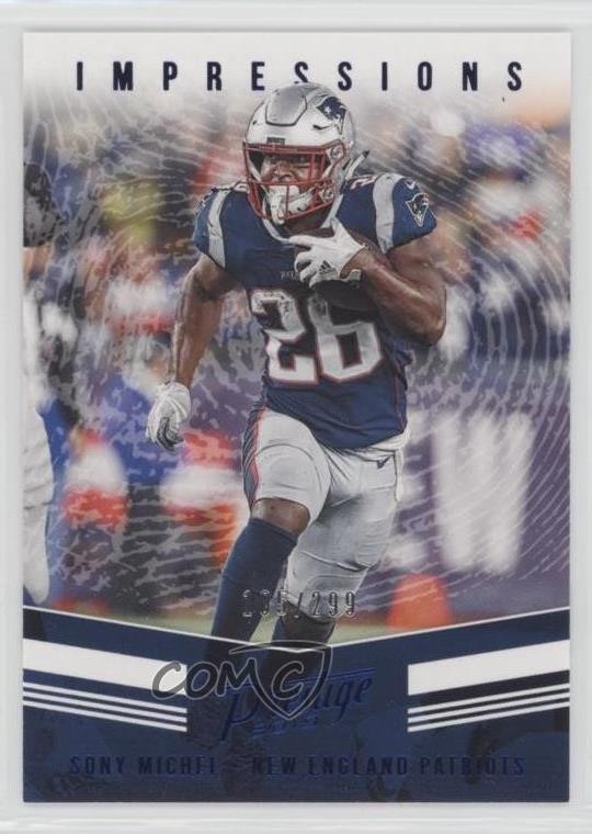 2019 Panini Prestige Impressions Xtra Points Blue 135/299 Sony Michel #IP-SM fr6