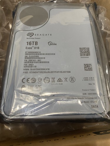 Seagate Exos X16 7200RPM, 3.5", SATA III, 256MB 16TB ST16000NM001G Recertified - Picture 2 of 3