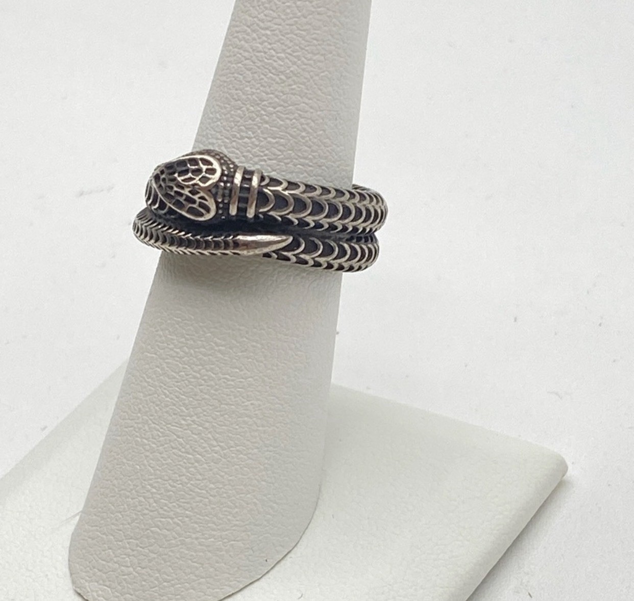 GUCCI Silver 925 Garden Snake Ring Size 7 image 7