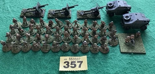 20mm WW2 Painted British Infantry And 25pounder Artillery.