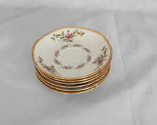 Moosrose elfenbeinfarben Poliergoldrand v. Rosenthal , 6 Untertassen Ø 11,5 (R4)