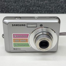 Samsung SL30 10.2MP Digital Camera Silver Tested w/ Box Manual Cable CD Works