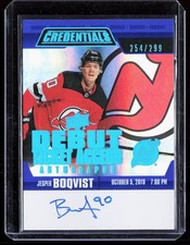 2019-20 UD Credentials Debut Ticket Access Auto Jesper Boqvist #/299 RTAA-BO