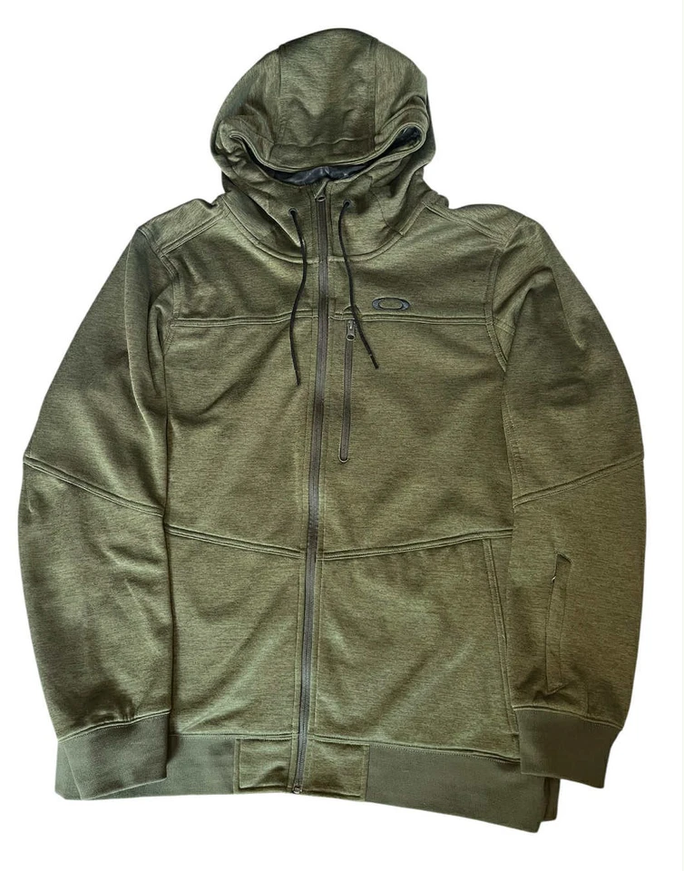 Oakley Slanty DWR Hoodie Men XXL Green Full Zip Durable - Image 2 of 4