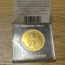 22CT GOLD PLATED MEDALLION, Robin Hood Sherwood Forest 