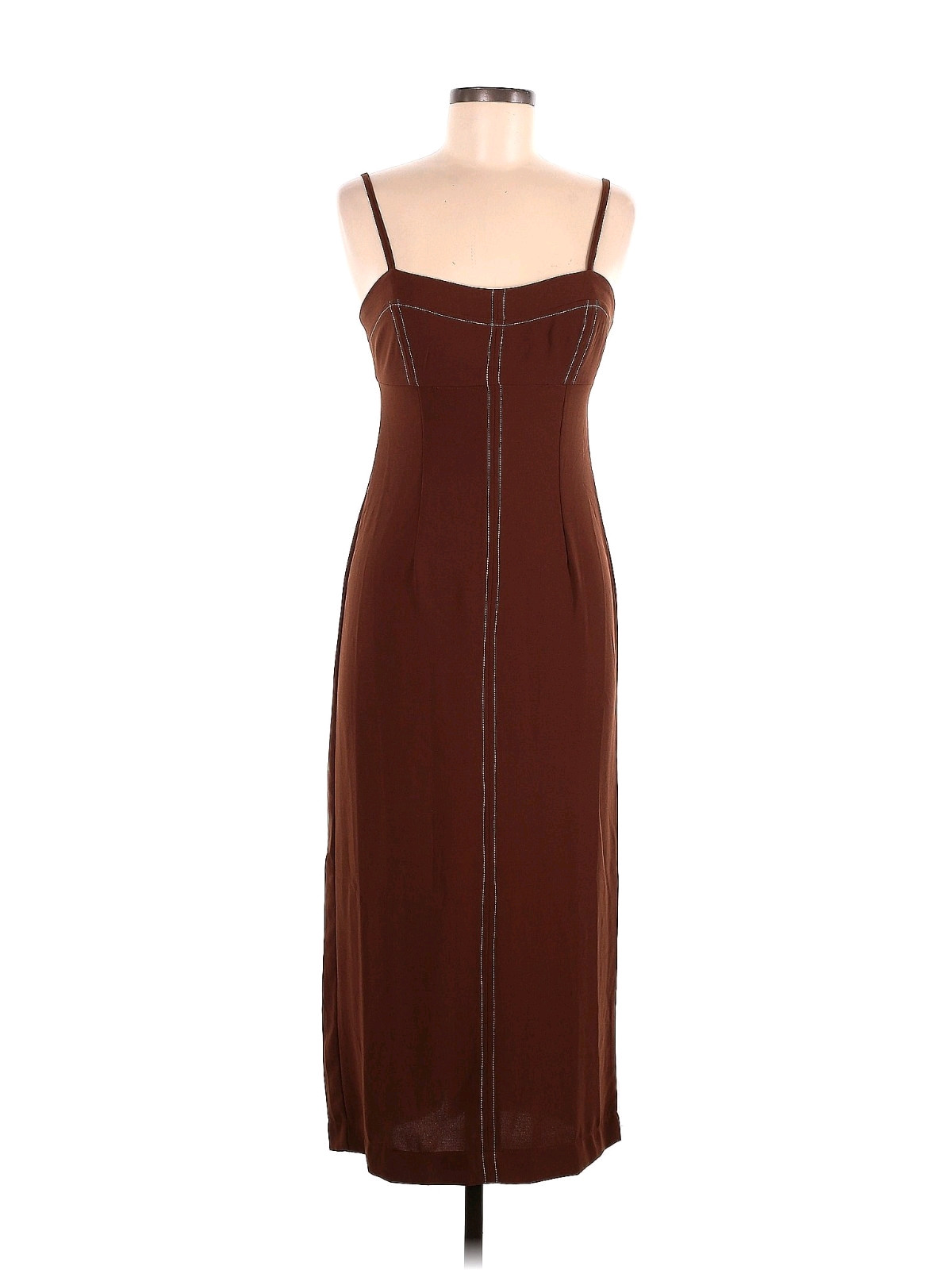 Zara Structured Tube Midi Dress in Brown Academia Size Medium  