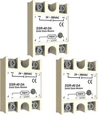 SSR-40DA Solid State Relay 3PCS 3-32VDC Input 24-380VAC Output Single Phase