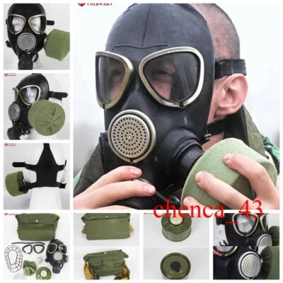 Soviet Russian Army Black Lenses Gas Mask PMK-2 Original Mask Set