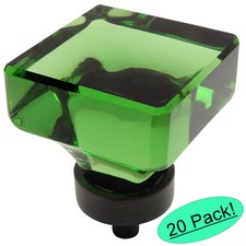 20 Pack Cosmas 6377ORB-EM Oil Rubbed Bronze Emerald Glass Cabinet Knob
