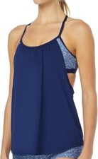 TYR Women's Size XS - Mantra Shea 2 in 1 Tank Swimming Top Navy Blue