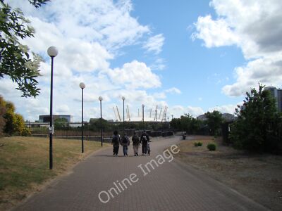 Photo 6x4 View of the O2 from the riverside path opposite Bow Creek ...