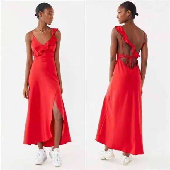 Urban outfitters red store satin dress