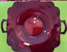 New Martinsville Ruby Red Individual Cheese Plate