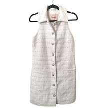 ANTHROPOLOGIE Hutch Sofia Metallic Tweed Mini Dress White NWT Sz 6