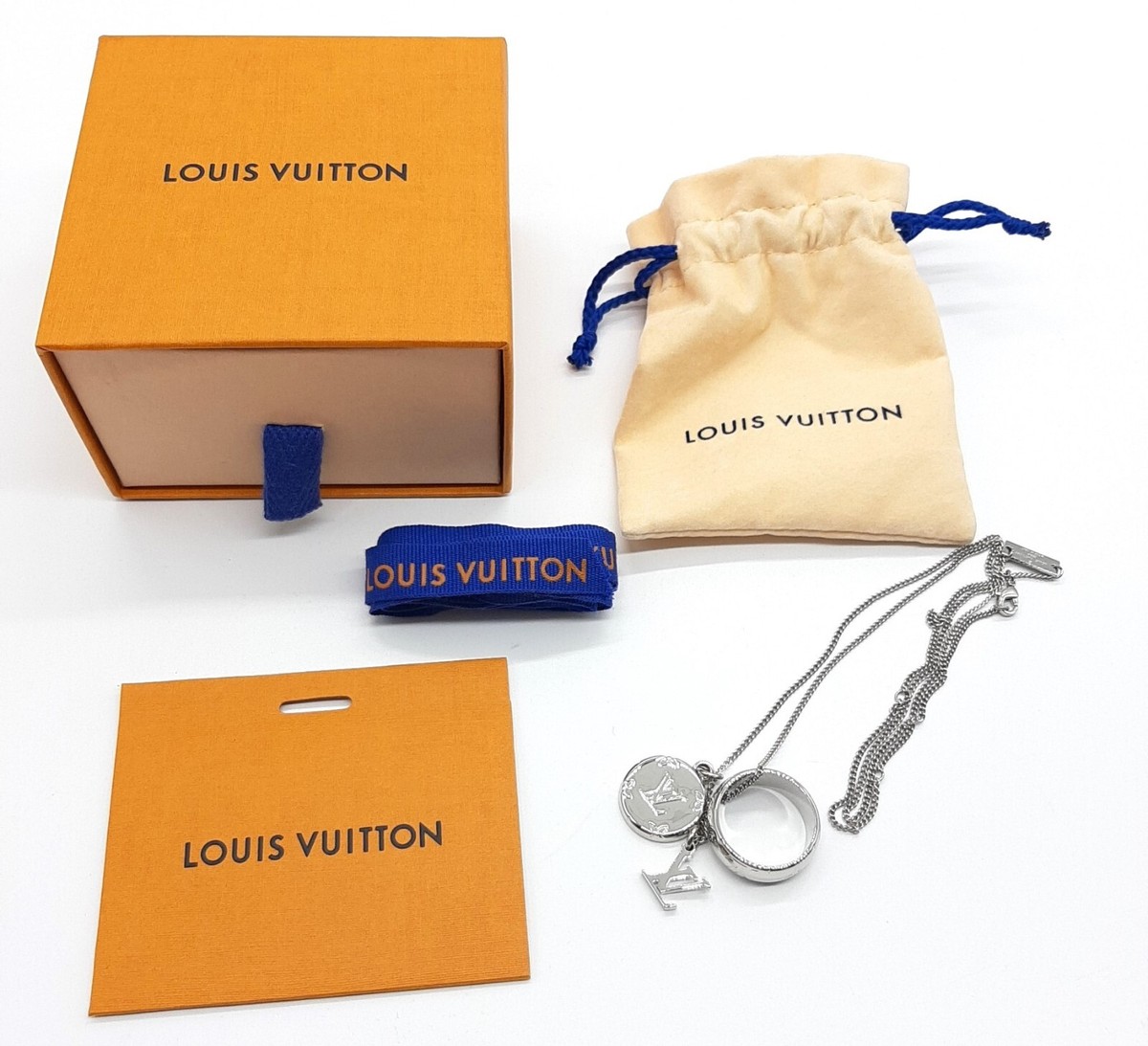 Louis Vuitton ring pendant necklace monogram silver M62485 Unisex  