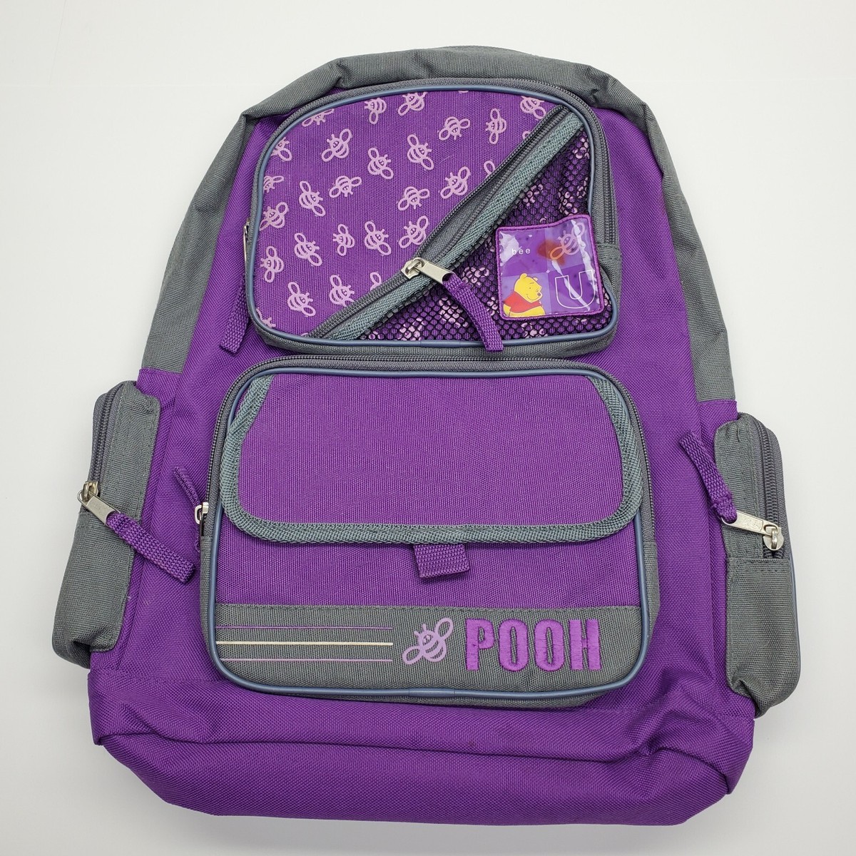 Disney Winnie The Pooh Purple Canvas Backpack Bees School Travel