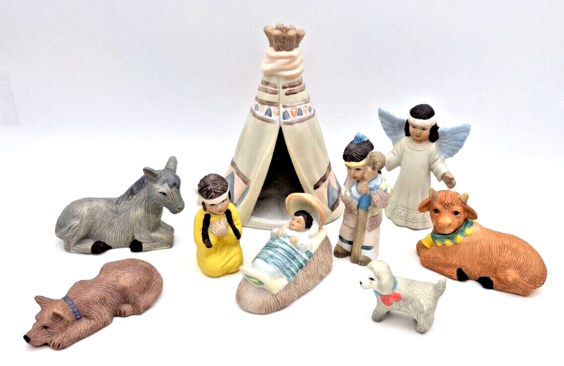 Vtg 1992 House of Lloyd Christmas Around The World 9 Pc Native