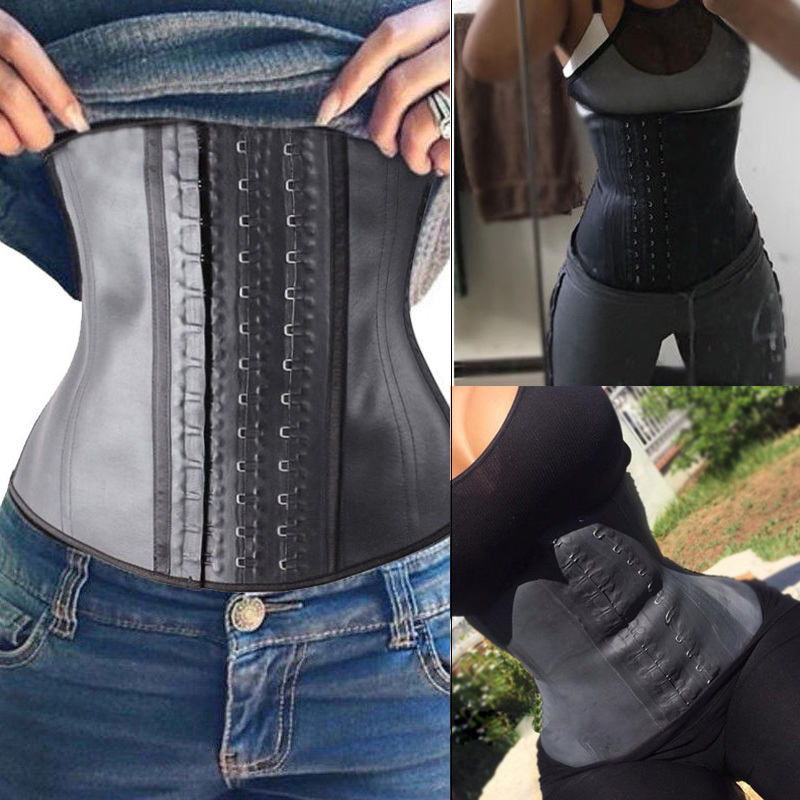 Fajas Latex Waist Cincher Waist Trainer Trimmer Long Torso with 3 Hook