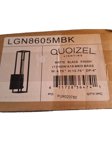 Quoizel Leighton 1 Light Wall Sconce, Matte Black/ - LGN8605MBK - Picture 10 of 10