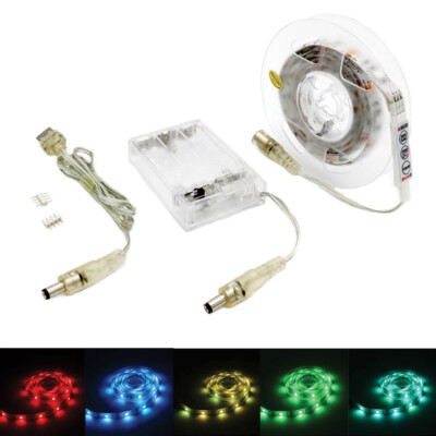 2M RGB LED Streifen Licht für TV USB ODER Batteriebetrieben Mehrfarbig 5V 60LEDs IP65