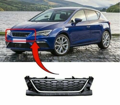 SEAT LEON FR 2013-201 FRONT CENTER GRILLE UPPER GRILL NEW 5F0853654D WITH SILVER - Bild 6 von 6