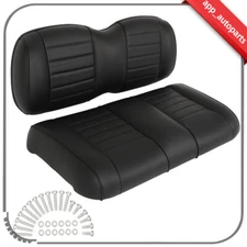 New Black Luxurious Golf Cart Front Seat Cushion Set Fits EZGO GOLF CART TXT