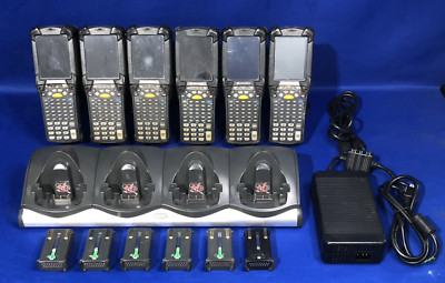 [ SET of 6 ]  Motorola MC9090-GF0HBEGA2WR  Barcode Scanners w/ CHS9000 Quad-Bay