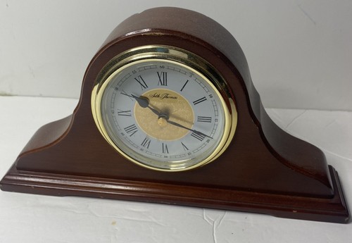 Seth Thomas Quartz Desk Clock Humpback Modern Wood Frame - Picture 3 of 5