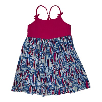 lilly pulitzer red right return dress Lilly Pulitzer Red Right Return Sailboat Ana Dress Pink Blue Girls Medium  6-7