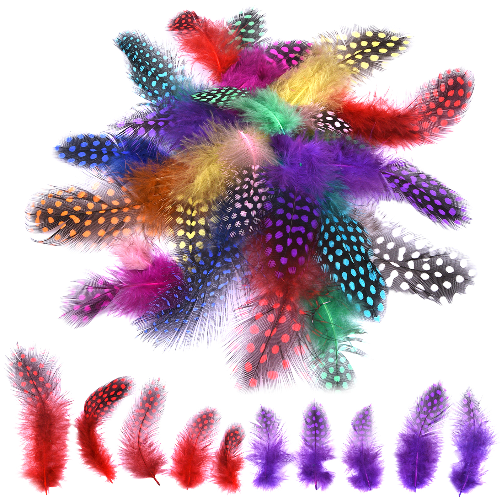 diy-craft-birthday-colorful-feather-guinea-fowl-earring-natural-plume