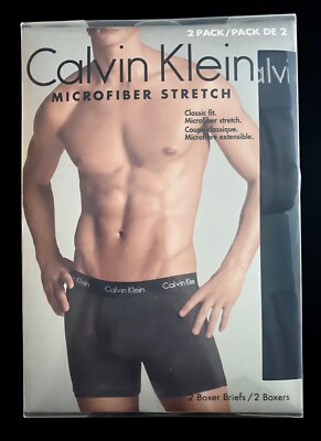 Calvin Klein NEW Microfiber Stretch 2 Pack Blue Brief Underwear NP1908O 403 XL